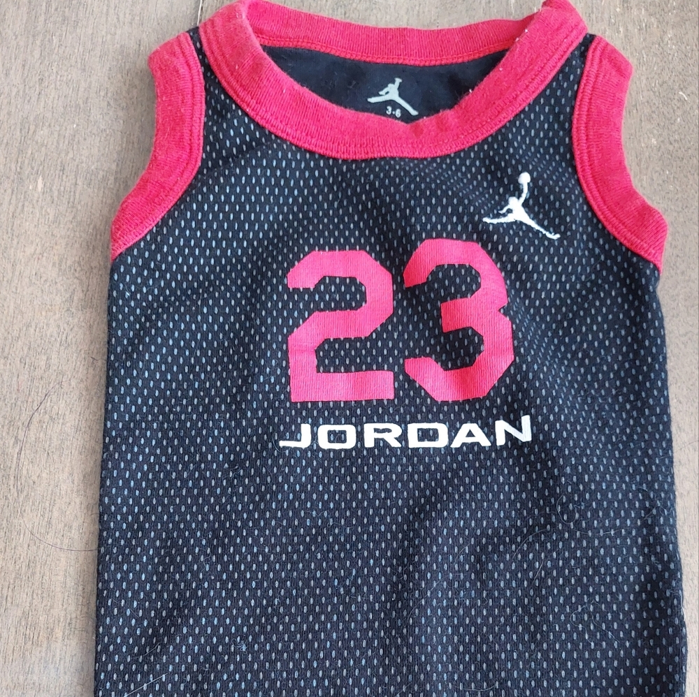 Jordan Black and Red Baby Onesie